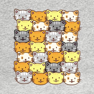 A Bunch of Colorful Cat Pattern T-Shirt